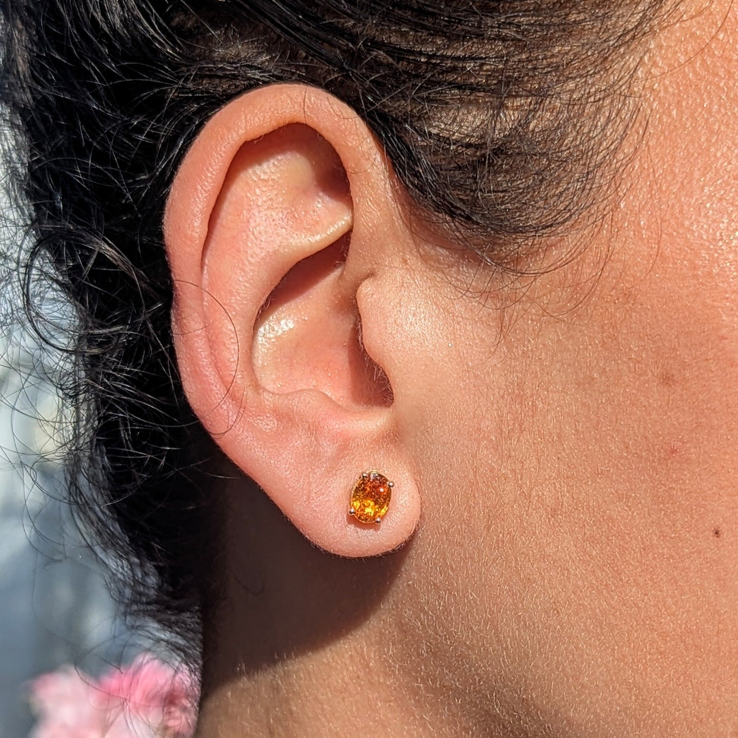 Sunlit Sparks – 18K Gold & Orange Sapphire Earrings