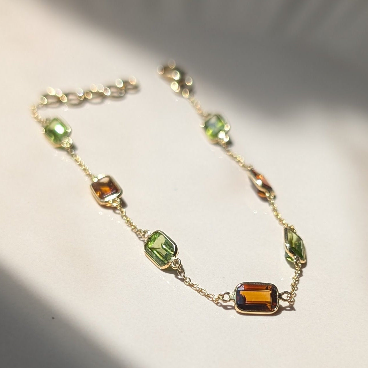 The Sol Bracelet – 18K Gold with Peridot & Citrine