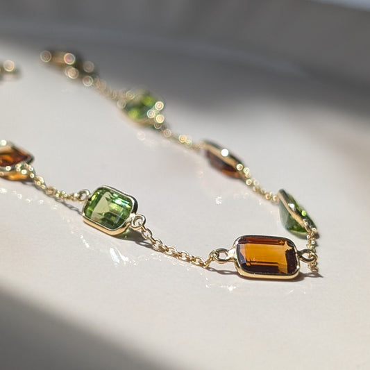 The Sol Bracelet – 18K Gold with Peridot & Citrine