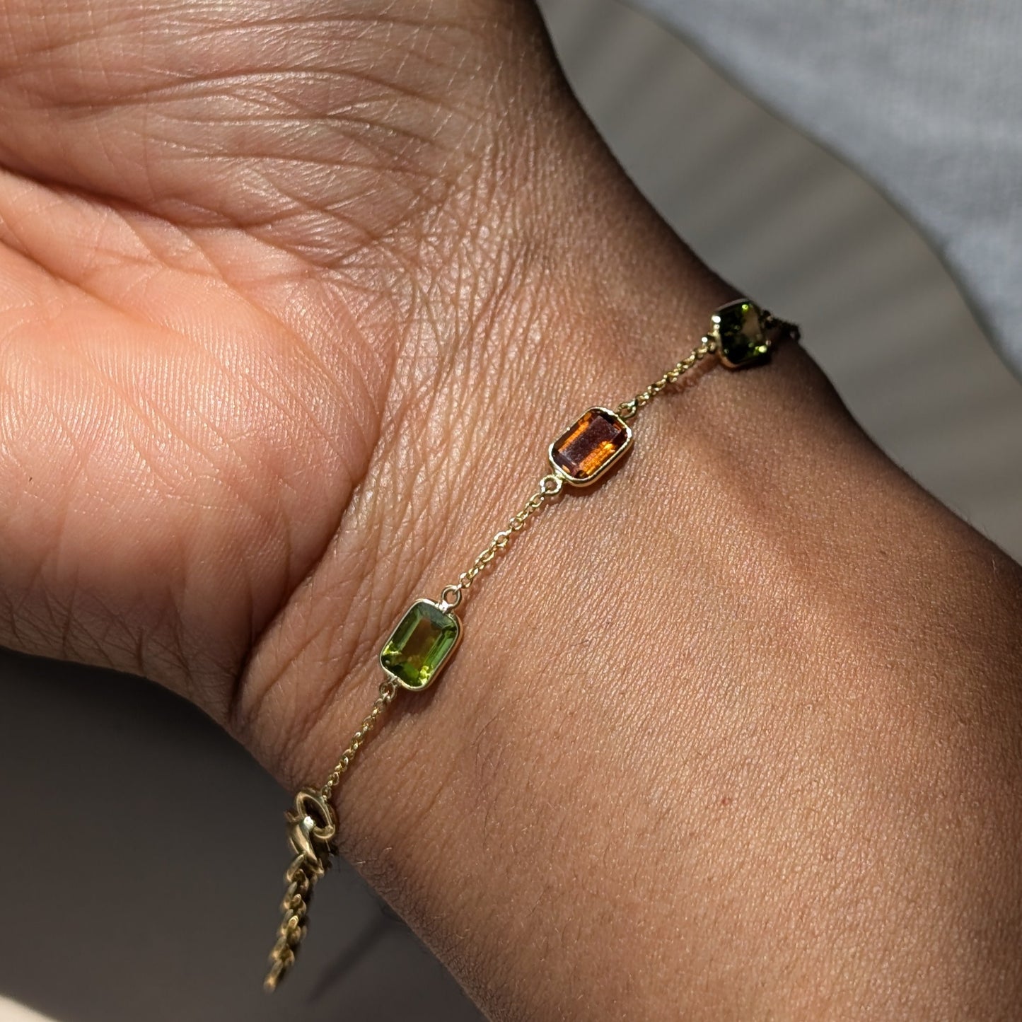 The Sol Bracelet – 18K Gold with Peridot & Citrine