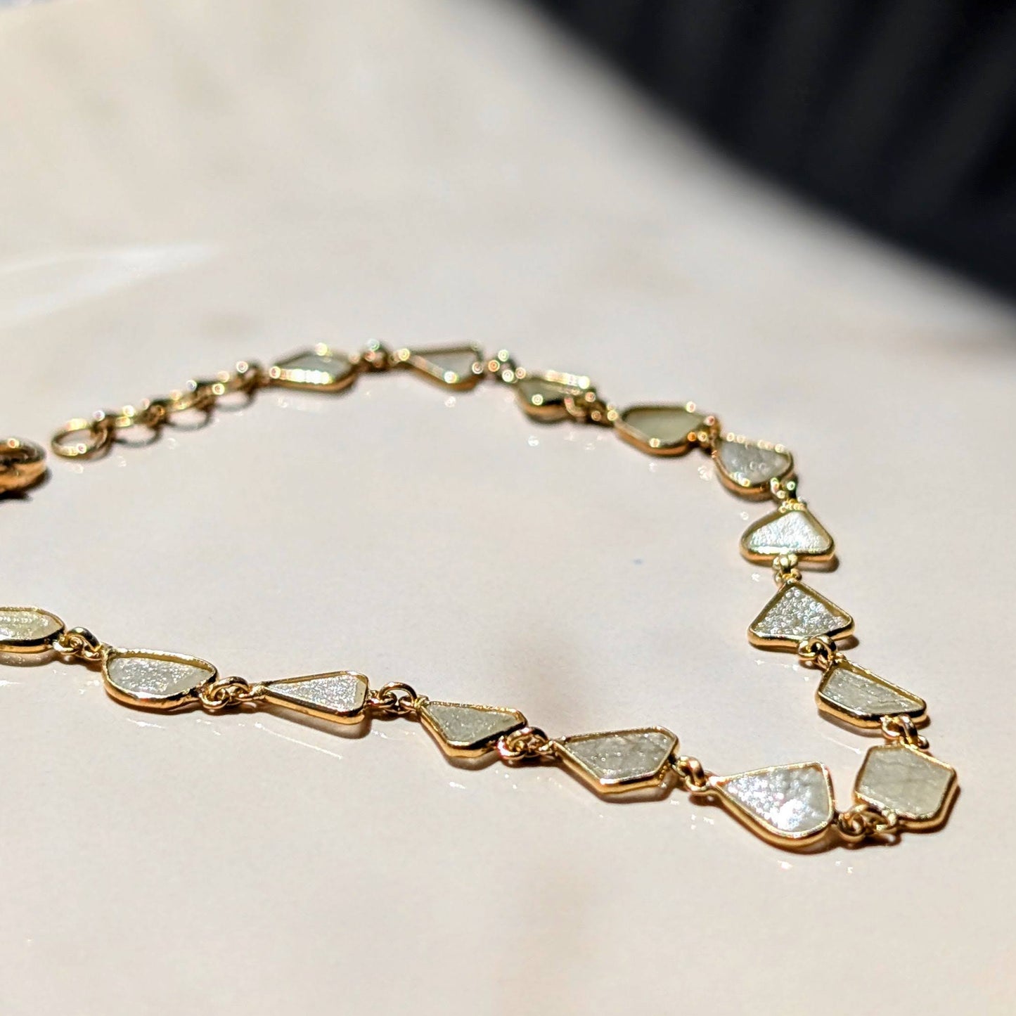 The Cascade Bracelet – 18K Natural Diamond Chips