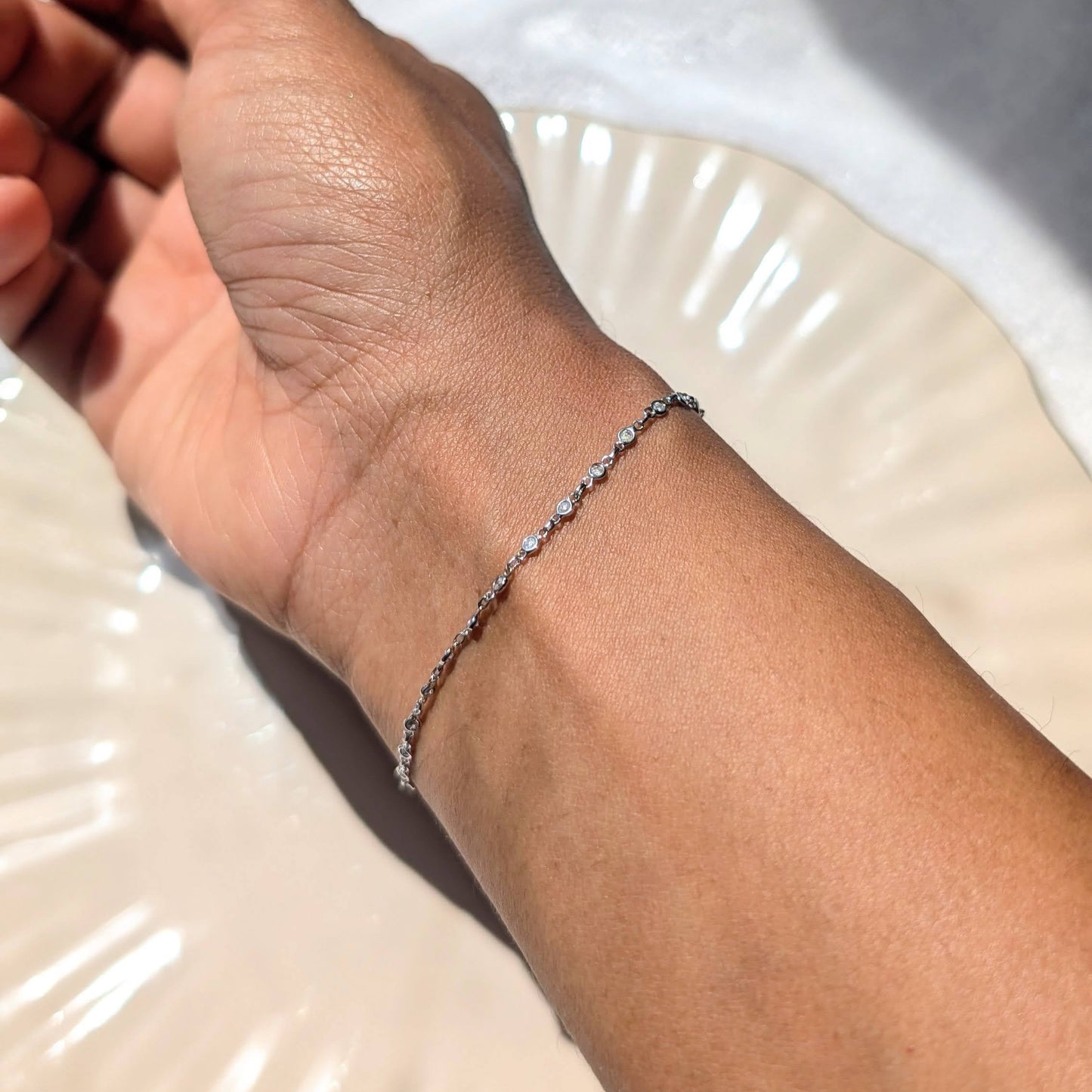 The Nova Link Bracelet – 18K White Gold with Natural Diamonds