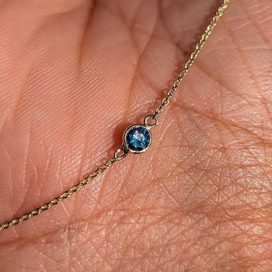 The Azure Necklace – 14K Gold & Rare Blue Diamond