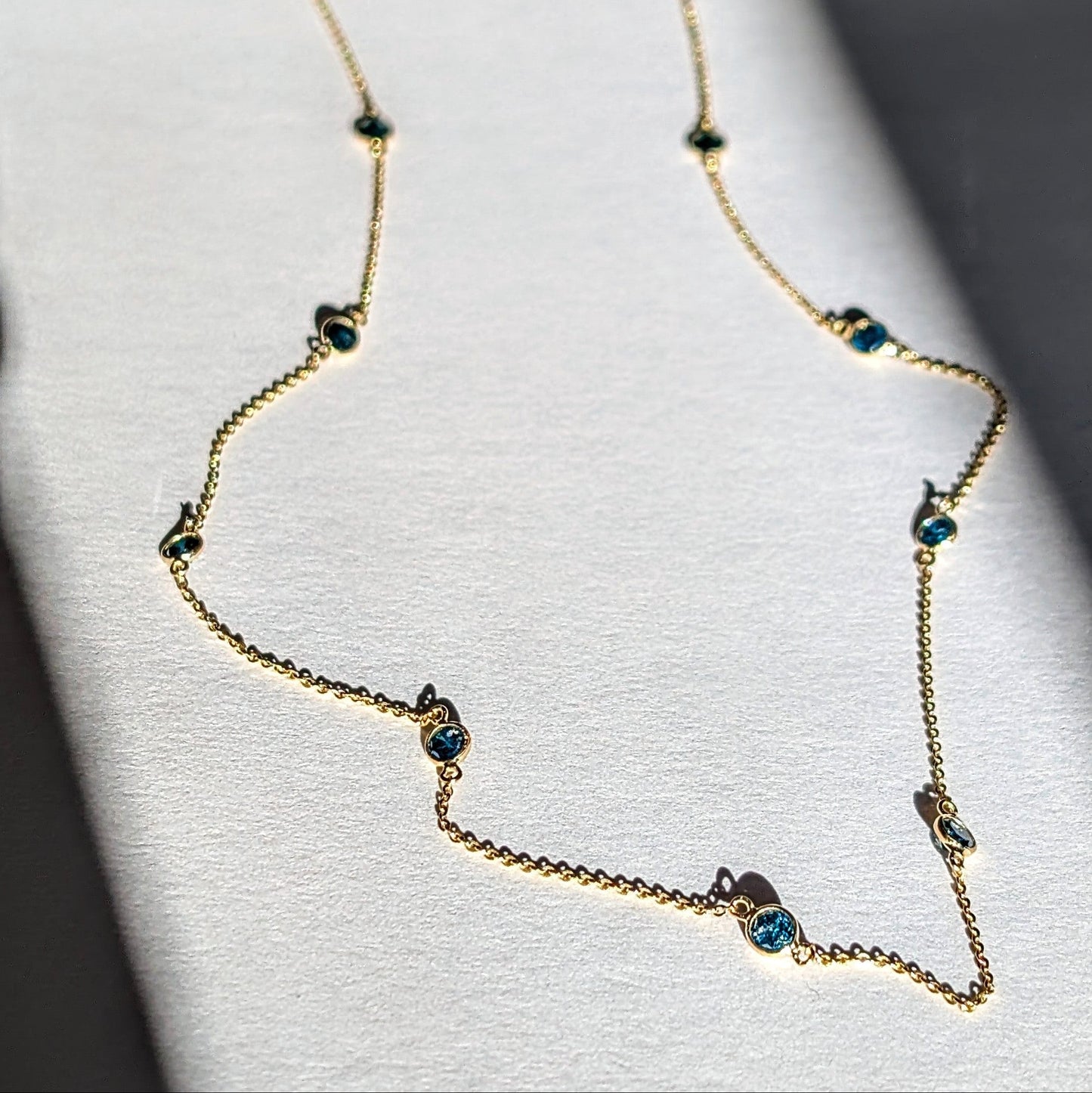 The Azure Necklace – 14K Gold & Rare Blue Diamond