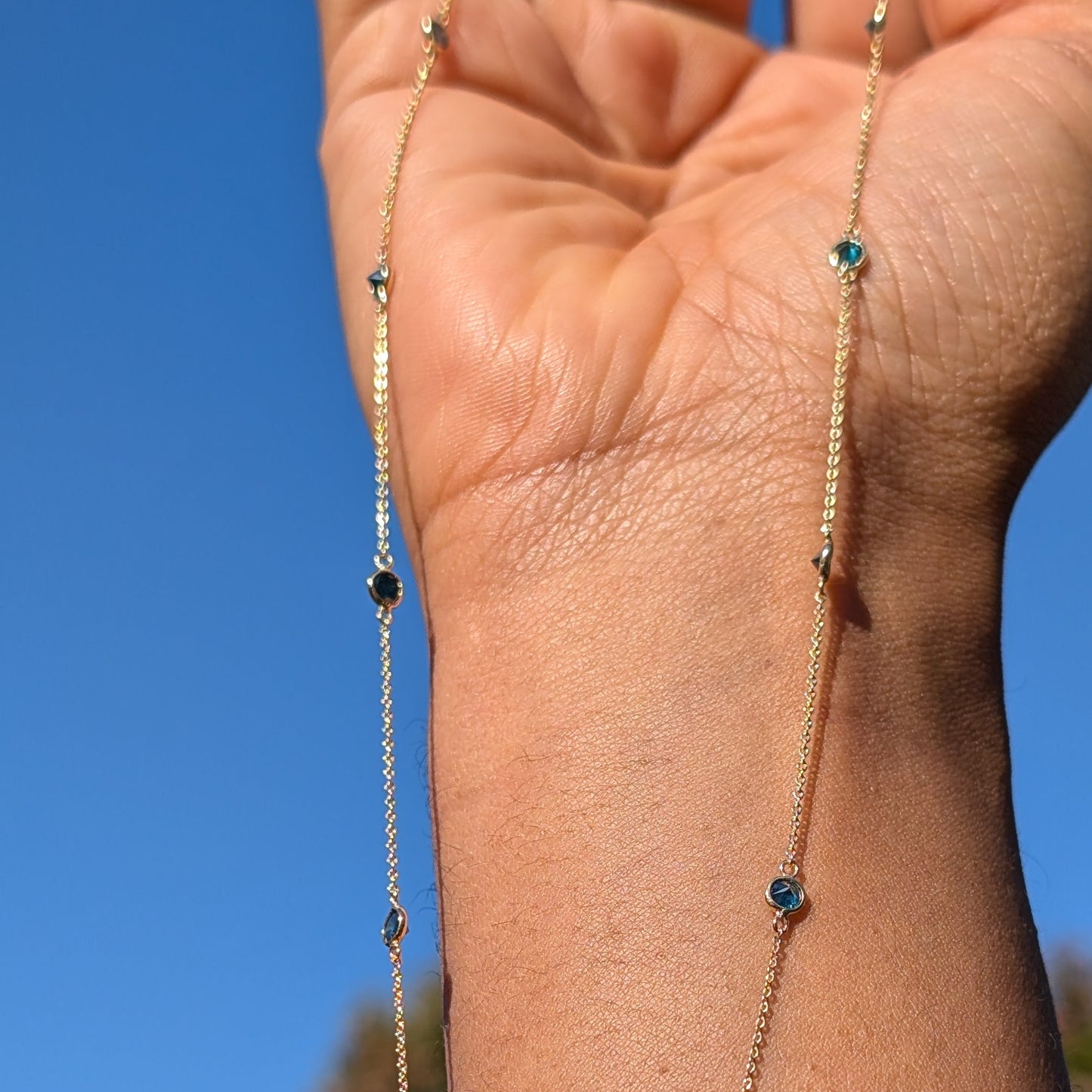 The Azure Necklace – 14K Gold & Rare Blue Diamond