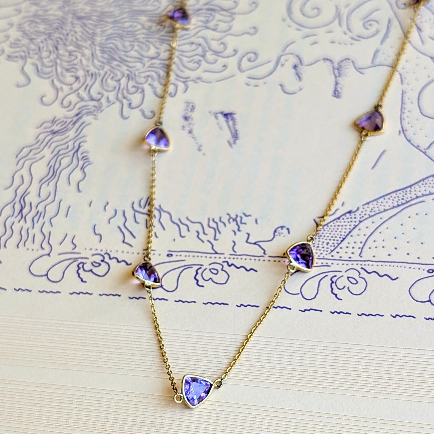 The Reverie Necklace – 14K Gold & Sculpted Amethyst