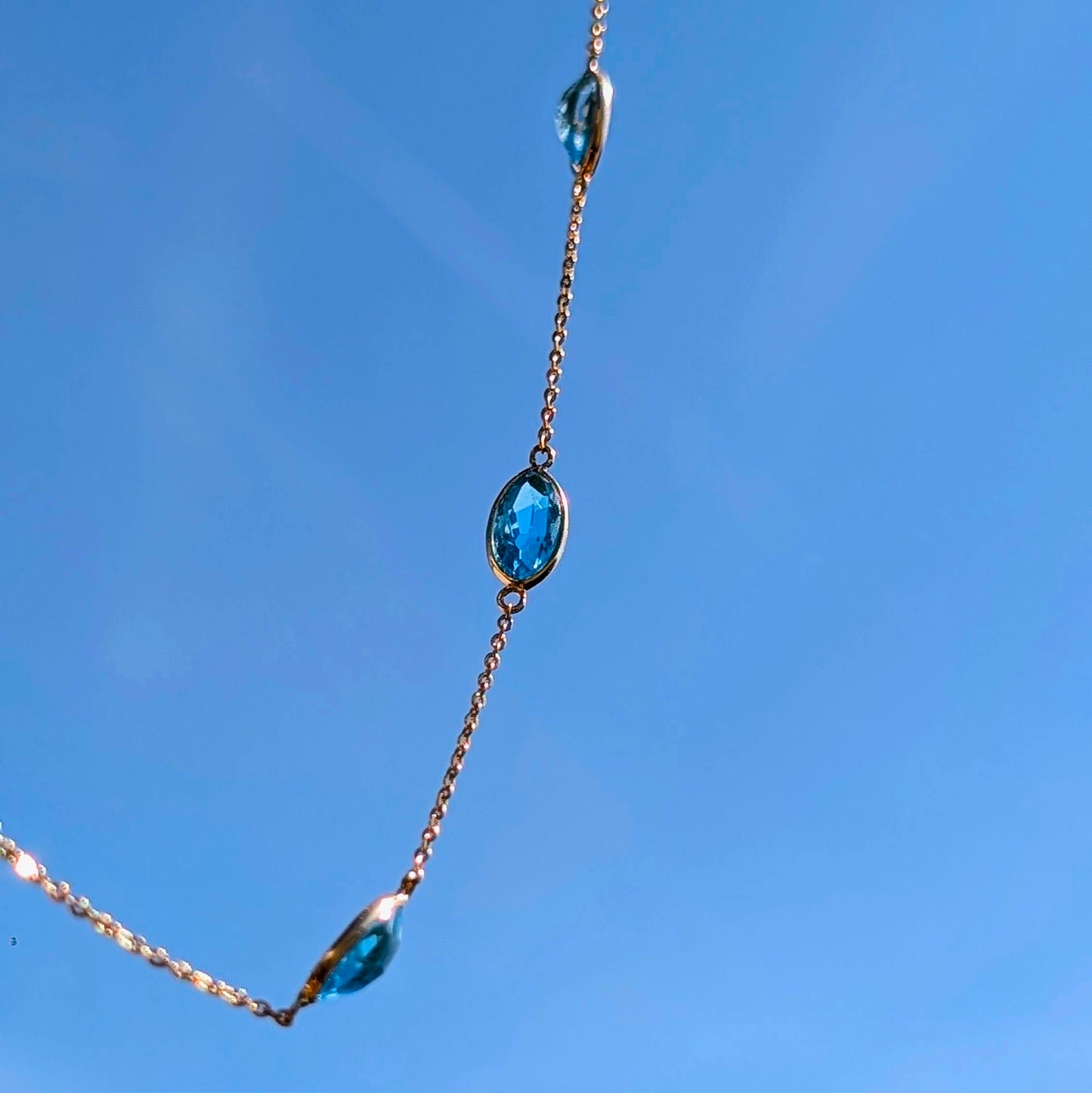 Aqua Luminé – 14K Marquise Blue Topaz Necklace