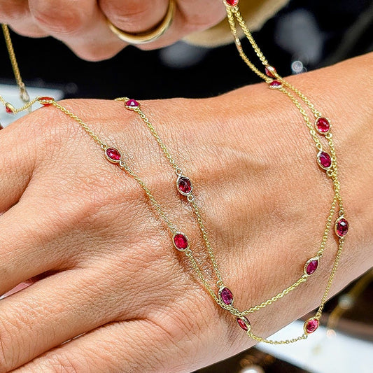 Vermilion – 18K Orange Sapphire Chain Necklace