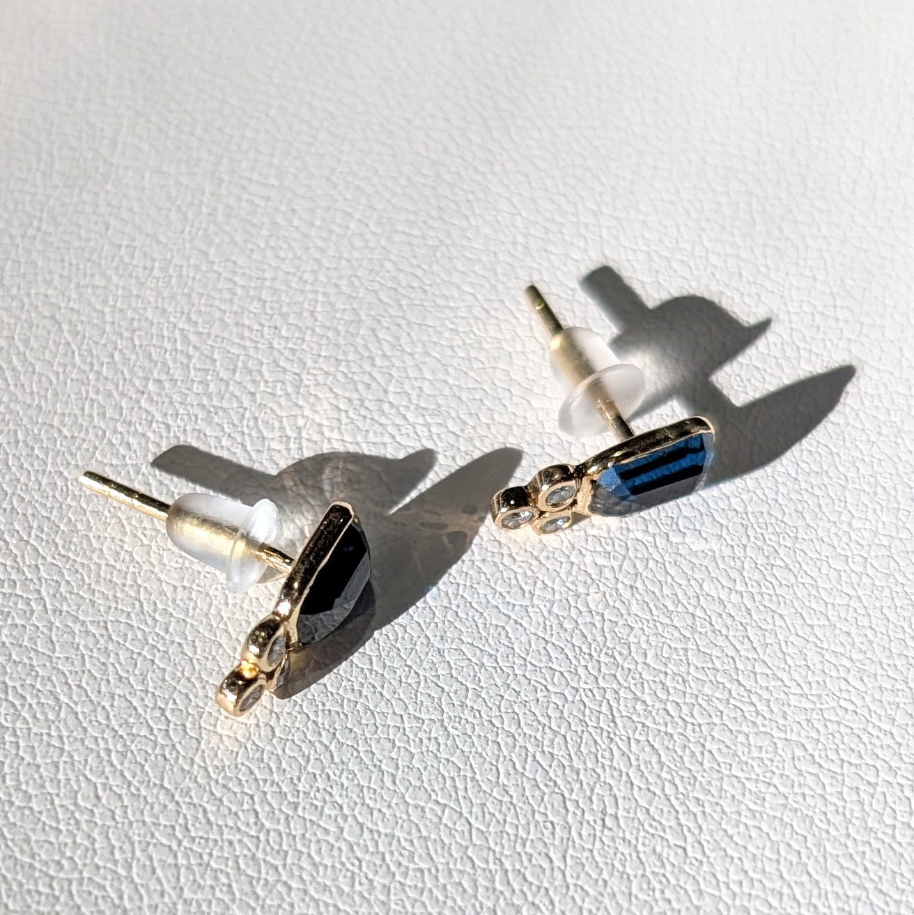 The Northlight Studs – 18K Gold with Blue Sapphire & Diamond