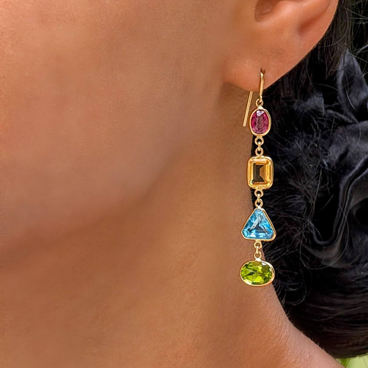 The Solaria Drops – 18K Multi-Gemstone Earrings