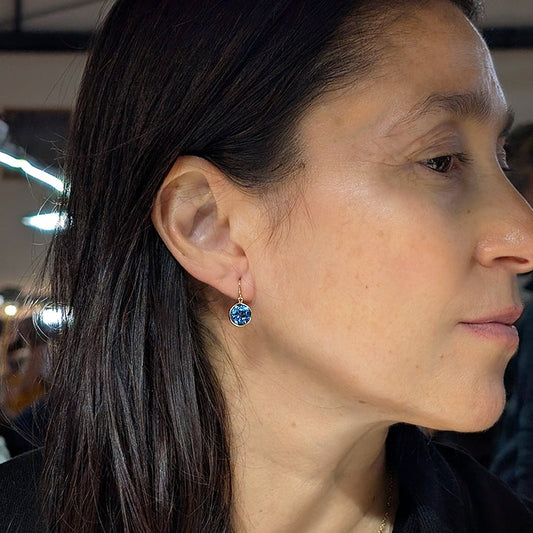 Midnight Radiance – 18K London Blue Topaz Drop Earrings