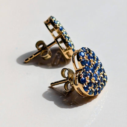 Blue Heartline – 18K Sapphire Stud Earrings