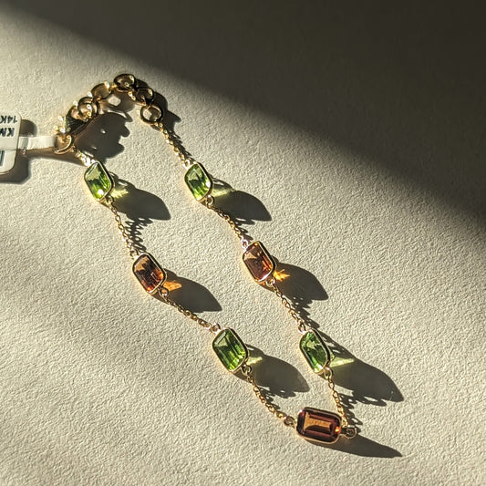 The Sol Bracelet – 18K Gold with Peridot & Citrine