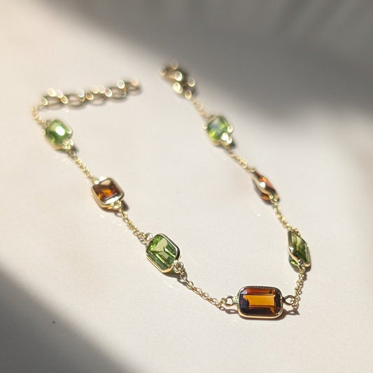 The Sol Bracelet – 18K Gold with Peridot & Citrine