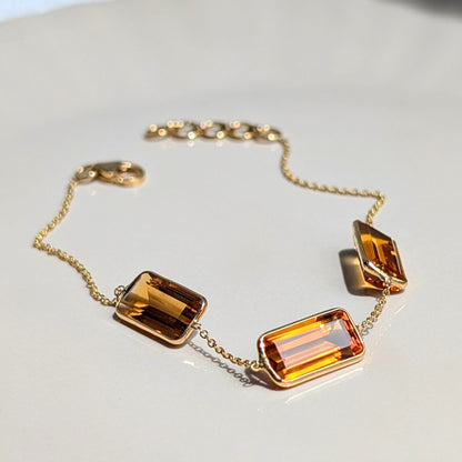 The Honeyline Bracelet – 18K Gold with Citrine