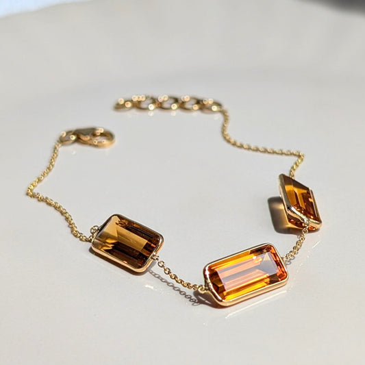 The Honeyline Bracelet – 18K Gold with Citrine