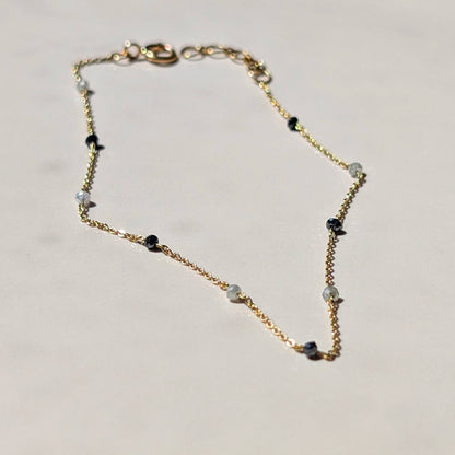 The Élan Bracelet – 18K Gold with Black & White Diamonds