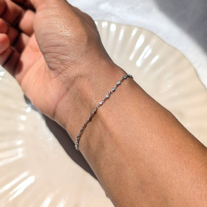 The Nova Link Bracelet – 18K White Gold with Natural Diamonds