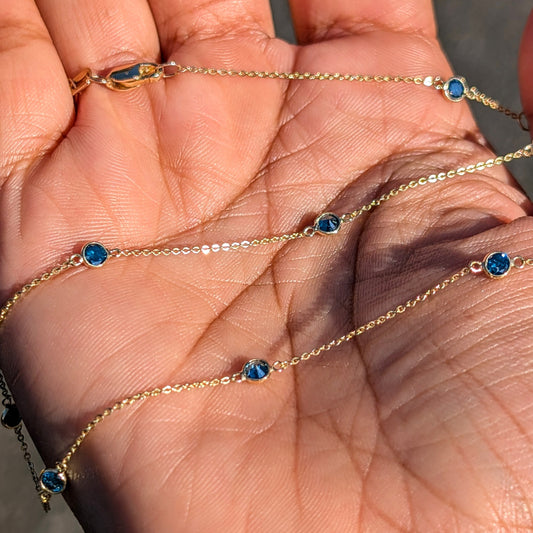 The Azure Necklace – 14K Gold & Rare Blue Diamond