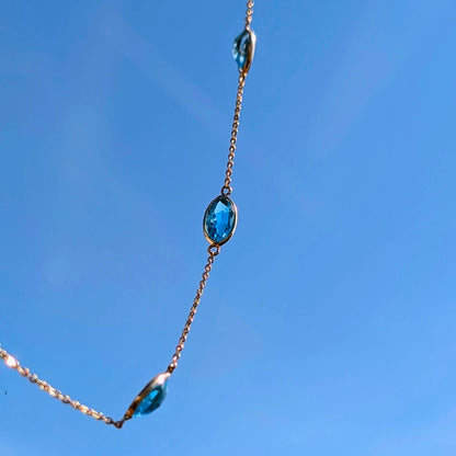 Aqua Luminé – 14K Marquise Blue Topaz Necklace