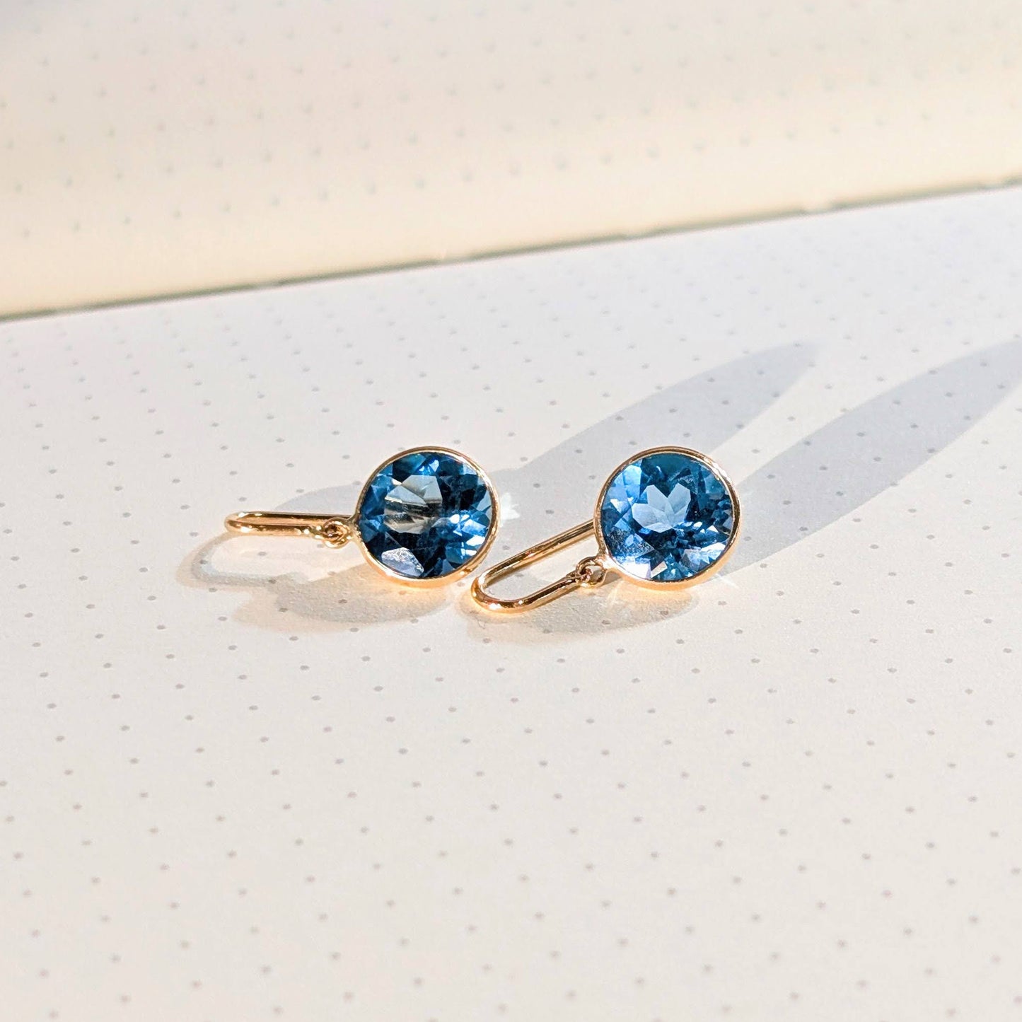 Midnight Radiance – 18K London Blue Topaz Drop Earrings