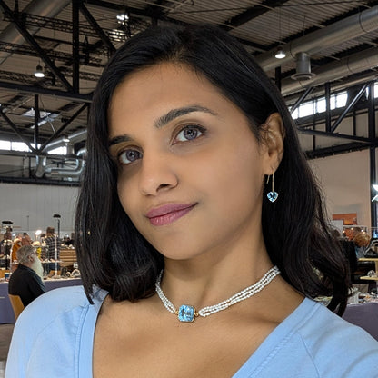 Sky Heart – 18K Topaz Drop Earrings