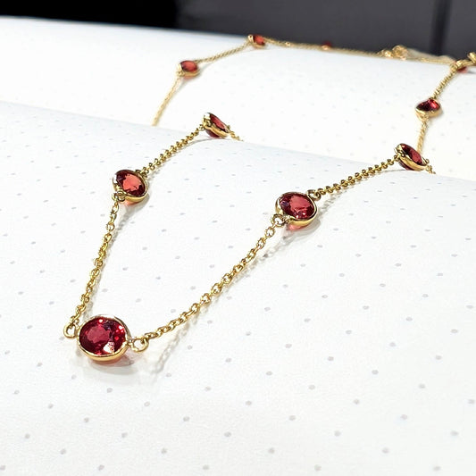 Vermilion – 18K Orange Sapphire Chain Necklace