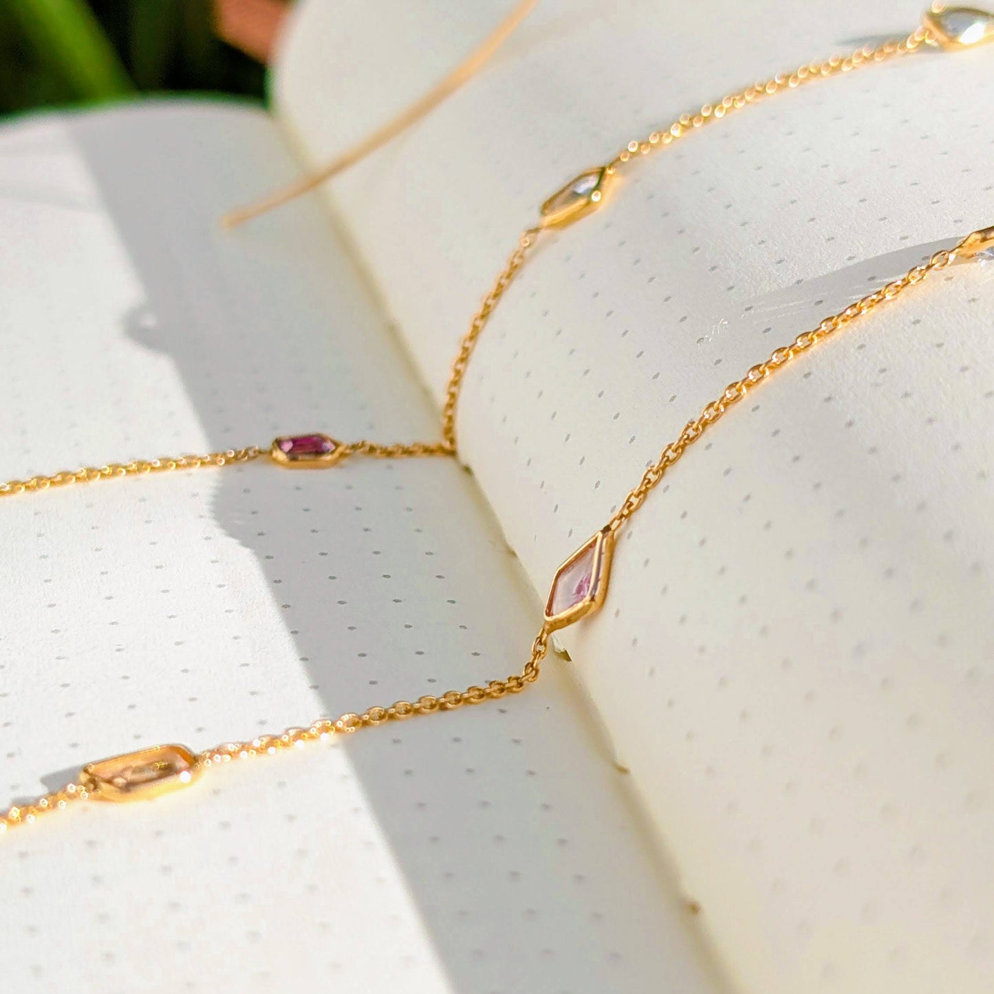 Pastel Geometry – 18K Multi Sapphire Necklace