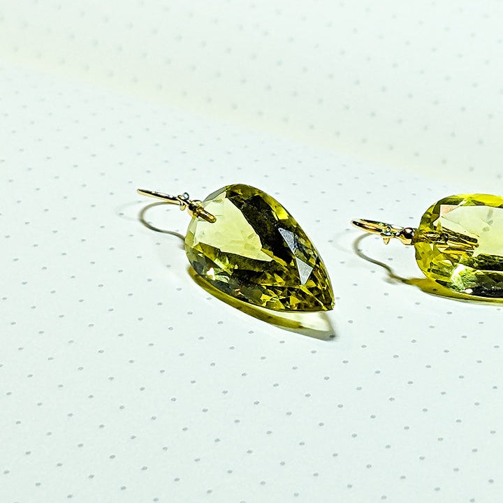 Lemon Light – 18K Lemon Quartz Drop Earrings