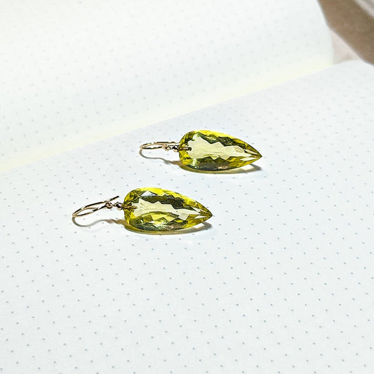 Lemon Light – 18K Lemon Quartz Drop Earrings