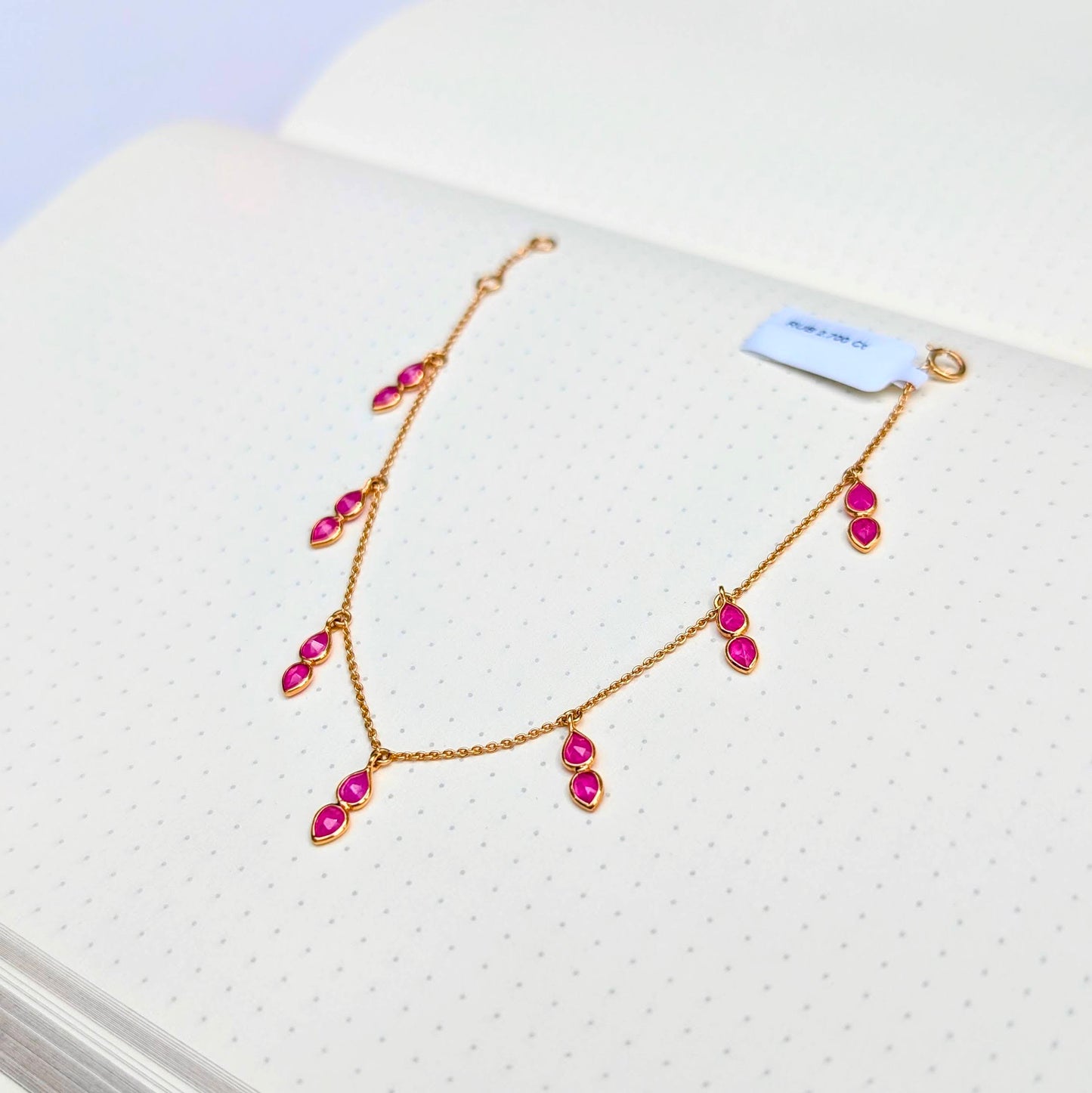 The Crimson Dance – 18K Gold Ruby Bracelet