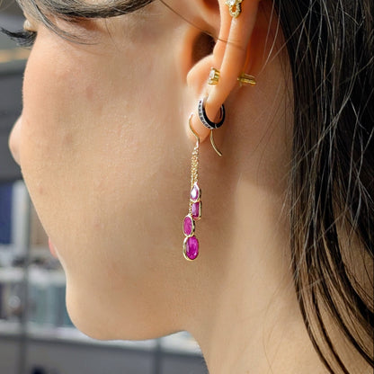 Ruby Cascade – 18K Ruby Drop Earrings