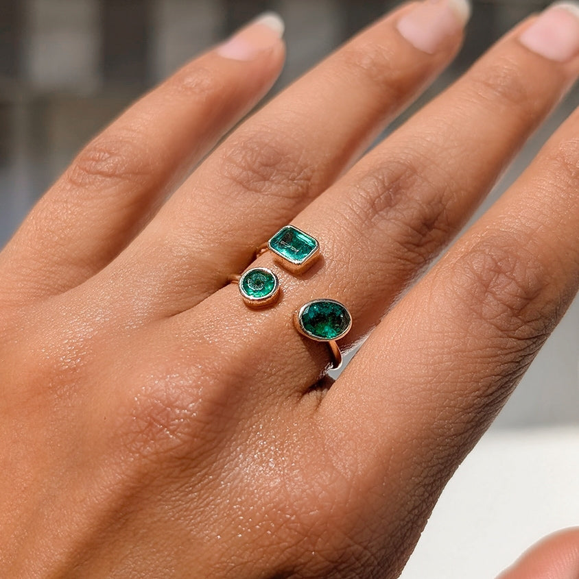 Emerald Trinity  – 18K Emerald Ring