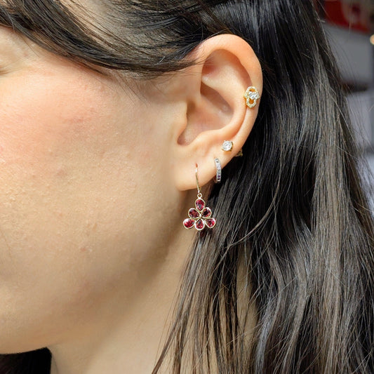 Soft Prism – 18K Orange Sapphire Earrings